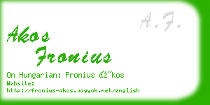 akos fronius business card